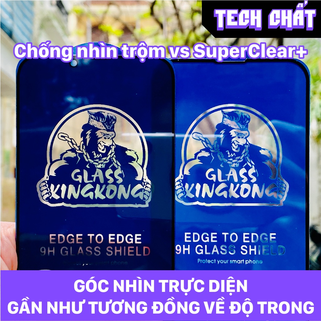 Kính cường lực KingKong CHỐNG NHÌN TRỘM chính hãng wekome cho iphone 6 7 8 se x xr xs 11 12 13 14 plus pro max tech chất