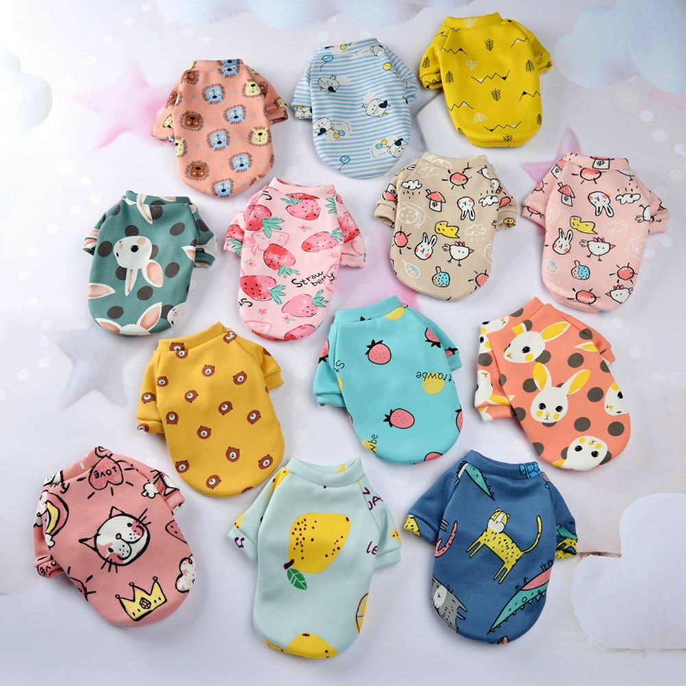 Áo thun cotton in hình chó Bull Pháp dễ thương giữ ấm mùa đông cho thú cưng