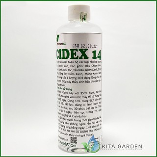 Dung dịch phòng trị rêu hại Cidex 14 nguyên chất - glutaraldehyde 2.6% - chai 500ml