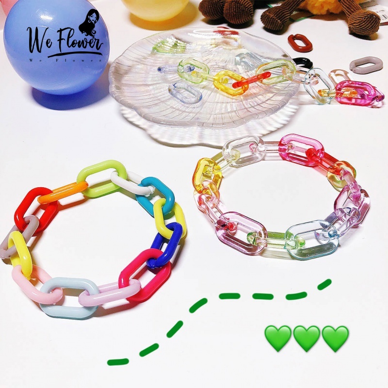 We Flower Vòng Tay Dây Xích Acrylic Màu Cầu Vồng Thời Trang Mùa Hè Cho Nữ