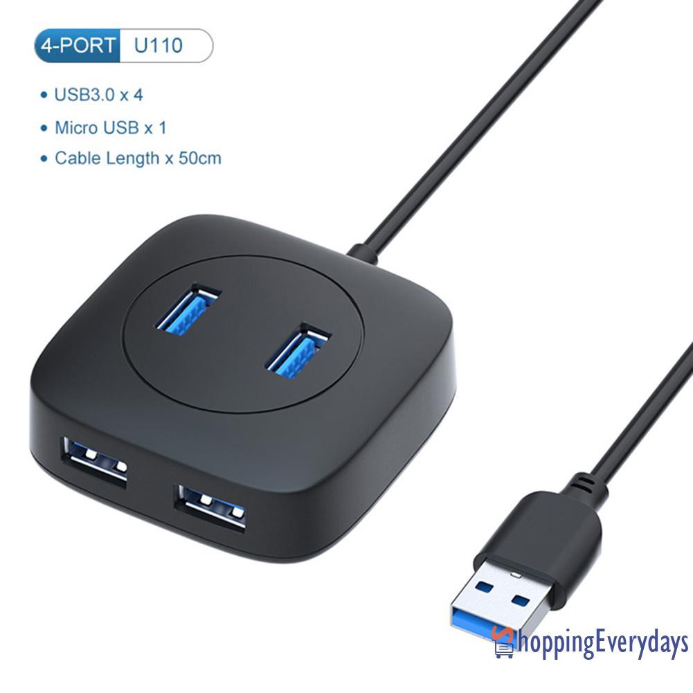 Bộ Chia 4 Cổng Usb 3.0 Xfanic U110 Tốc Độ Cao 5gbps Cho Máy Tính