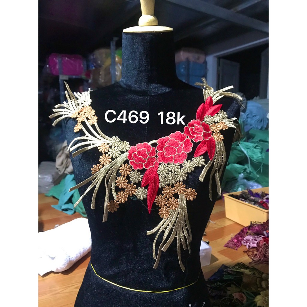 Cổ ren thêu hoa nhiều màu, nhiều mẫu