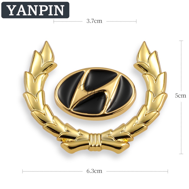 Miếng Dán Trang Trí Xe Hơi Hyundai Hình Đôi Cánh 3D Bằng Kim for Accent EON REINA KONA Atoz Sonata Trajet I10 i20 H1 Elantra Sonata Avante Depression Tucson Getz Veloster Vent Verna Visor Getz Tiburon