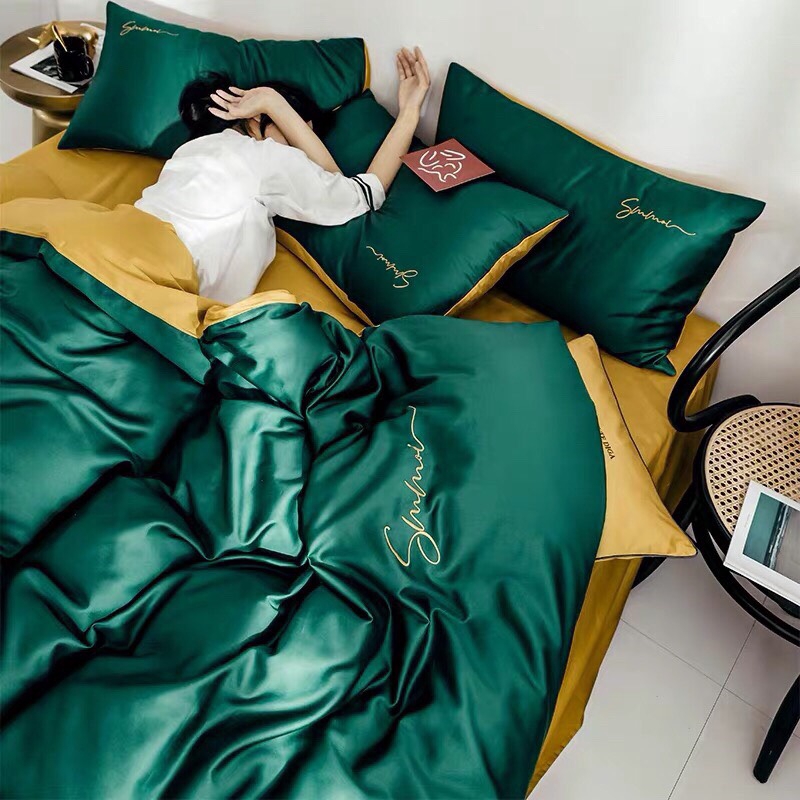 Bộ Chăn Ga GỐI LỤA TENCEL SUMOI Phối Màu | BigBuy360 - bigbuy360.vn