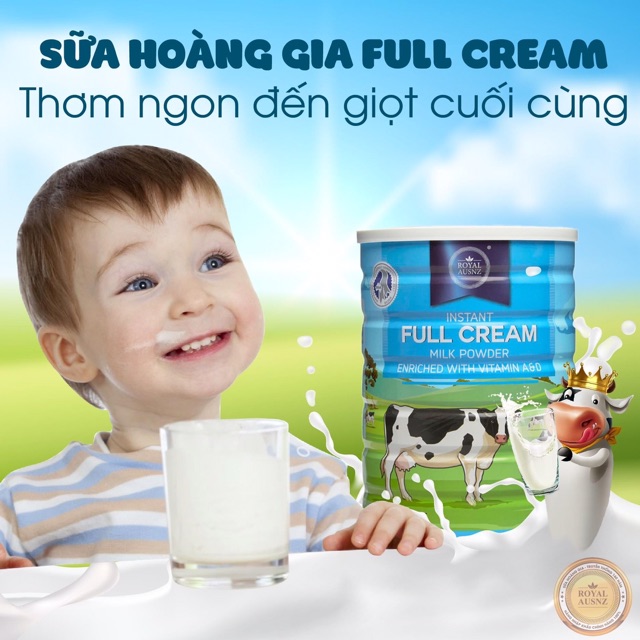 Sữa Hoàng Gia Úc Royal Ausnz Vitamin A&D Full Cream Dành Cho Trẻ Từ 3 Tuổi Trở Lên 900gr