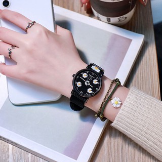 Đồng hồ nam nữ Peaceminusone thời trang dây dù hoa cúc cá tính DH105