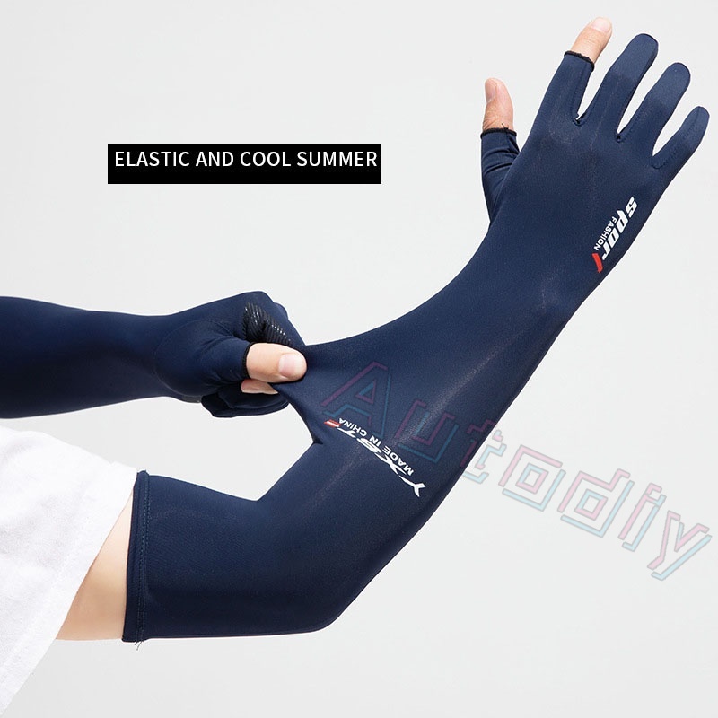 New Đôi găng tay vải lụa lạnh chống trượt/chống nắng/chống tia UV cảm ứng màn hình dùng khi chơi thể thao/đi xe máy Găng tay thể thao thoáng khí chống nắng thích hợp để chơi thể thao ngoài trời
