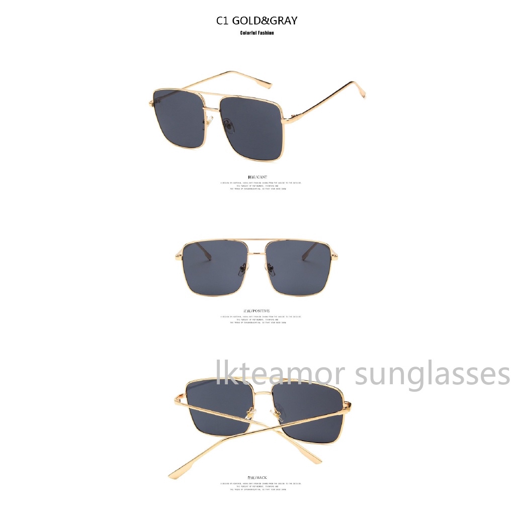 Kính mát kích thước lớn gọng kim loại phong cách sang trọng cho nam và nữ