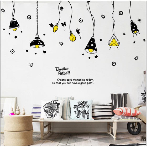 Decal trang trí đèn chùm mẫu 01