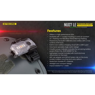 NITECORE NU07 LE multi-function signal light, using USB Type C charging