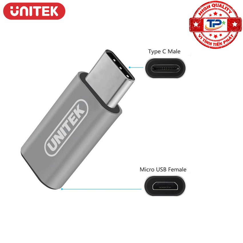 Đầu chuyển USB 3.1 USB Type-C Sang Micro USB Cái Unitek Y-A027AGY