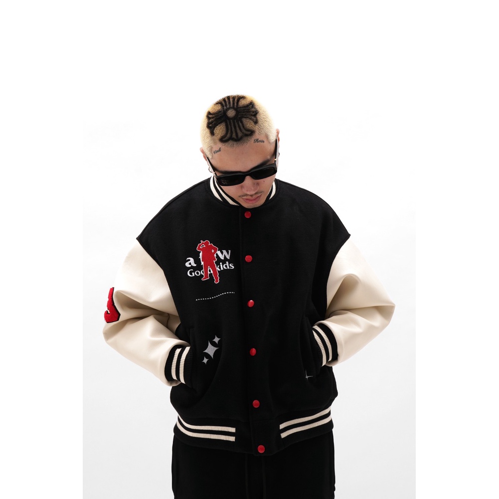 ⚡️ - Áo Varsity Jacket DONCARE CEO JACKET - Navy, Áo khoác bomber DONCARE Varsity