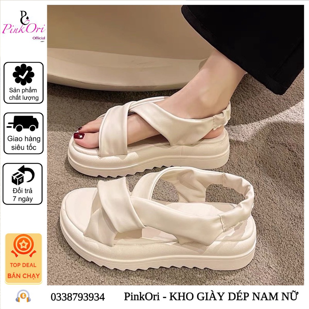 [ LÙI 1 SIZE] Sandal nữ quốc dân Hàn Quốc quai chéo cực hot mẫu mới 2022 - Giày dép quai hậu nữ đi làm, đi học trẻ trung