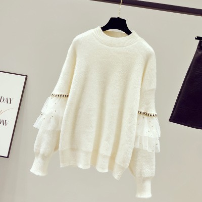 Áo len nữ đẹp, Áo len nữ dáng rộng, Theo ren ống tay nữ tính | BigBuy360 - bigbuy360.vn