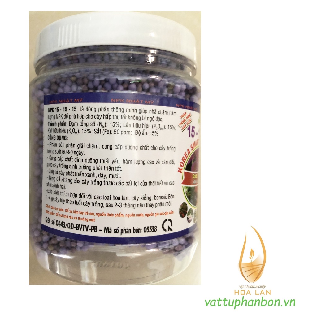 PHÂN TAN CHẬM KOREA NPK 15-15-15 Korea Smart Fertilizer F1 - #287A# 500g