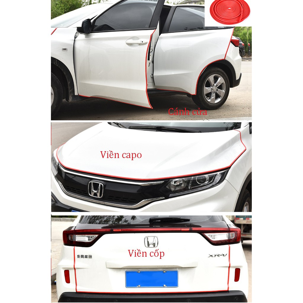 Gioăng U lõi thép cuộn 5 MÉT chống trầy cửa xe cốp capo 5 màu trang trí thời trang