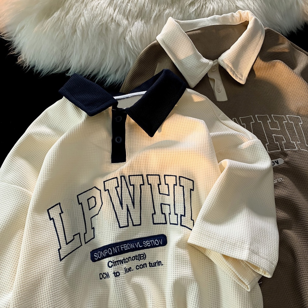 Áo Thun Polo Nam Nữ  Form Rộng PLWHI Vải Dày Mịn Thoáng Mát Thiết Kế Thời Trang Kiểu Dáng Năng Động