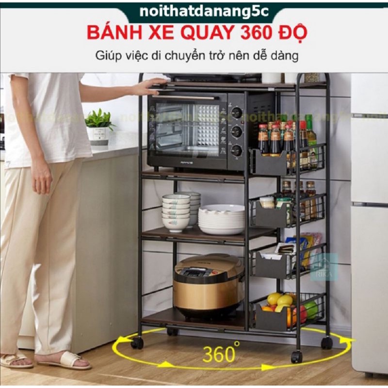 Kệ để đồ nhà bếp đa năng. Kệ để lò vi sóng. Khung thép sơn tĩnh điện. Kích thước: 90x71x35cm