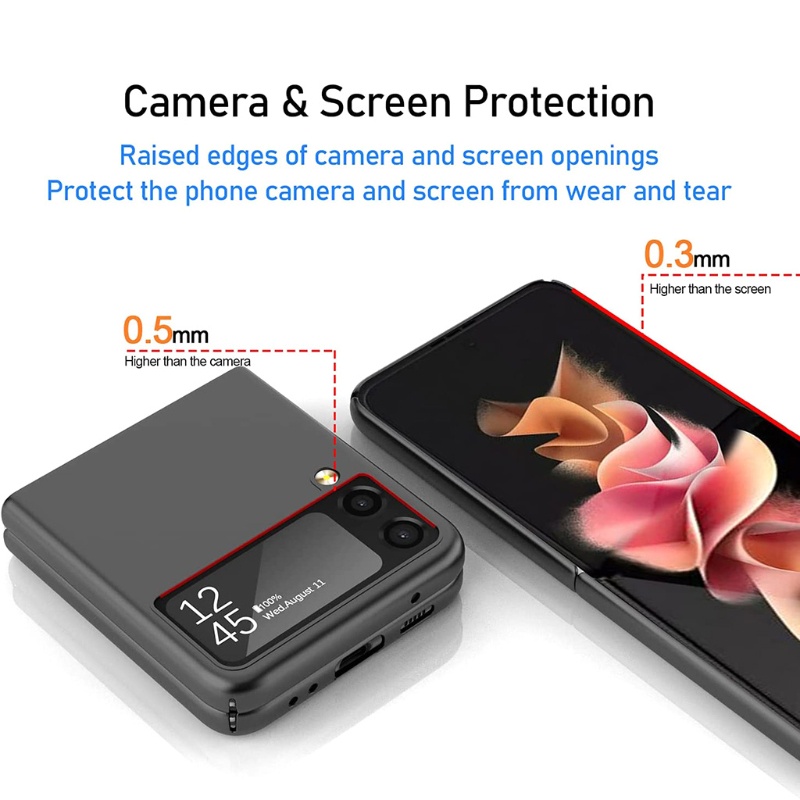 Bao Da Máy Tính Bảng Siêu Mỏng Màu Trơn Nắp Gập Dễ Lắp Đặt Cho 3 Flip Cover 3.54x6.89inch