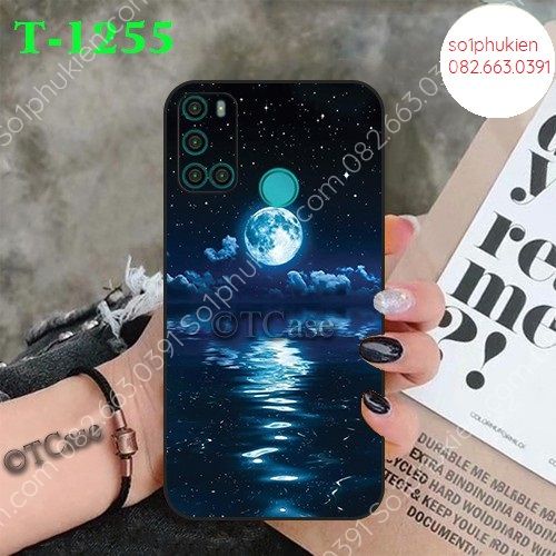 Ốp lưng dẻo Vsmart Joy 4 in hình Mặt trăng xanh