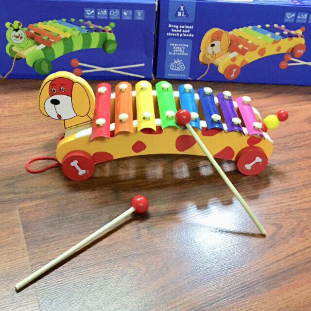 [ ẢNH THẬT ] ĐÀN GỖ XYLOPHONE 8 THANH XE KÉO HÌNH THÚ ĐÁNG YÊU