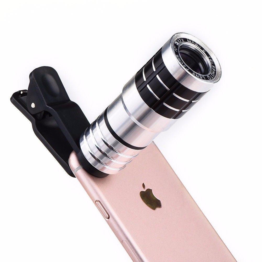 Lens góc rộng dạng kẹp bằng kim loại 12x dành cho iphone samsung