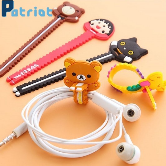 Phụ kiện quấn dây cáp sạc/ tai nghe gọn gàng kiểu hoạt hình xinh xắn tiện lợi