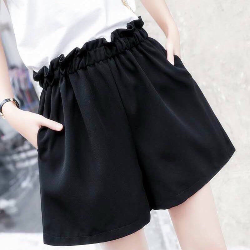 Quần đùi nữ Ulzzang cạp cao ống rộng - Quần short nữ bigsize cao cấp từ 45kg đến 85kg