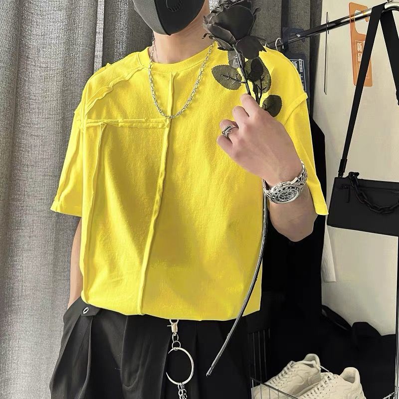 Áo Thun Tay Ngắn Màu Trơn Dáng Rộng Thời Trang Mùa Hè Cho Nam Giới 2022
