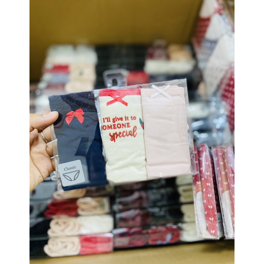 Set/ Combo 3 Quần Lót Cotton Xuất Khẩu, Chất Liệu Thun Co Dãn &amp; Thấm Hút Mồ Hôi Tốt
