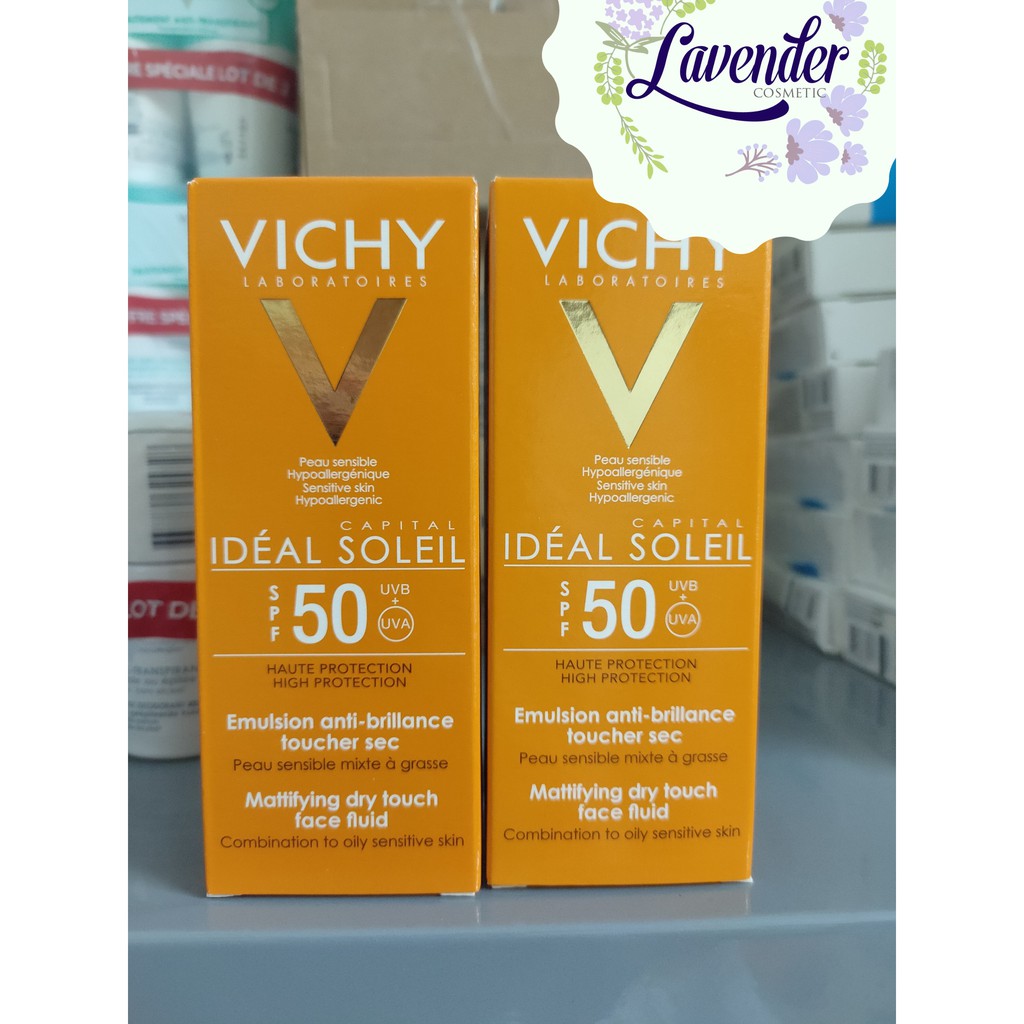 KEM CHỐNG NẮNG VICHY SPF 50 PA+++ IDEAL SOLEIL MATTIFYING FACE FLUID DRY TOUCH