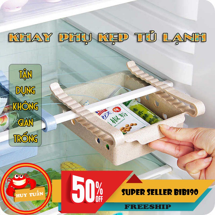 Khay phụ đựng đồ kẹp tủ lạnh thông minh bằng nhựa lúa mạch bibi90 | WebRaoVat - webraovat.net.vn