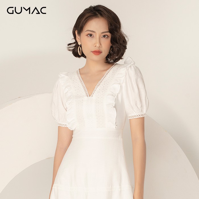 [Mã MABR07062 giảm 8% tối đa 50K đơn từ 249K] Đầm Boho cổ V đăng ten GUMAC DA988 | BigBuy360 - bigbuy360.vn