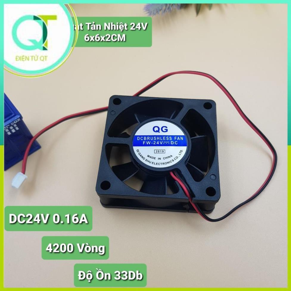 Quạt Tản Nhiệt 24V 6x6x2CM Vuông QG6020-24V