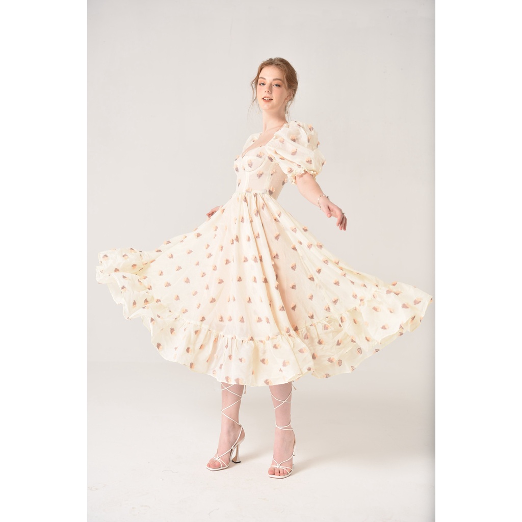 TIFFANY STUDIOS - Đầm Babydoll Beige Dáng Xòe - DOLL DRESS BEIGE