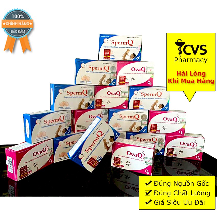 OvaQ1 và SpermQ - Khỏe Trứng, Mạnh Tinh Trùng Hỗ Trợ Mang Thai Cho Nam, Nữ [chính hãng]