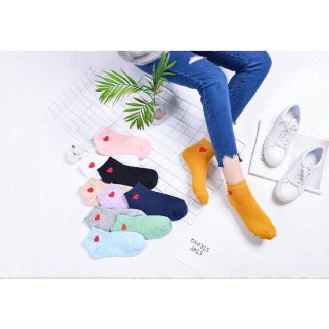 Tất trái tim cổ ngắn