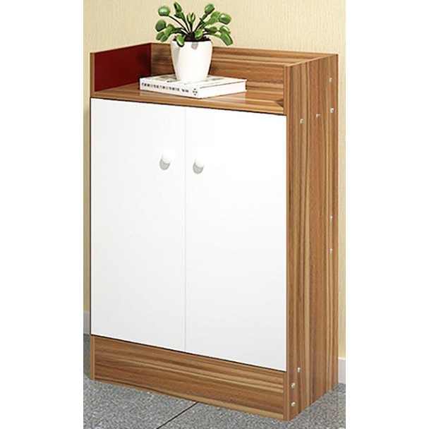 TỦ GIẦY GỖ ÉP 60 CM MÀU SỒI VÀ TRẮNG