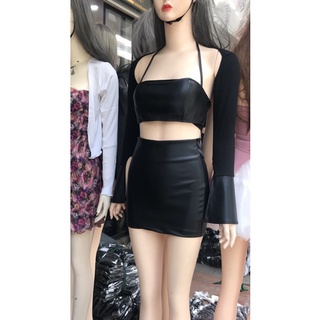 Set áo phối dây-cvay da