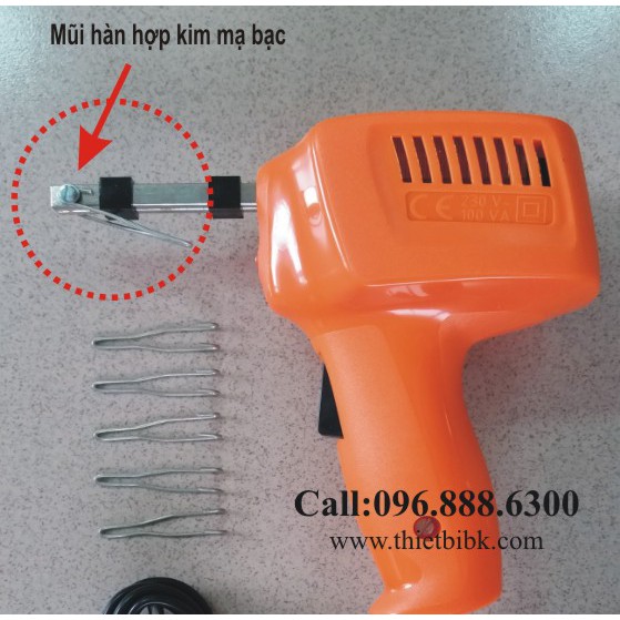 Mỏ hàn xung Tiệp (Cộng hòa Czech) + 5 mũi hợp kim bạc