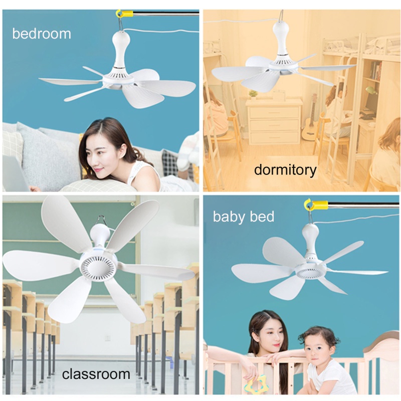 Quạt Trần Di Động 16 5inch Với 6 Cánh 5W USB Cho Văn Phòng / Phòng Ngủ