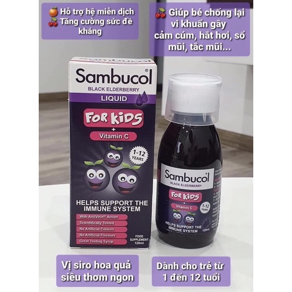 Tăng sức đề kháng sambucol anh 120ml date 2/2025