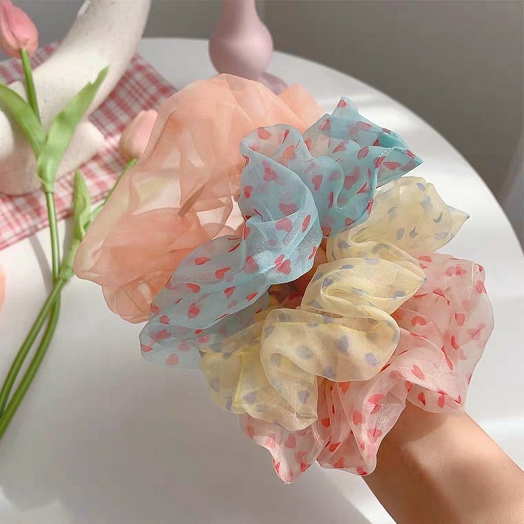 Dây buộc tóc họa tiết họa tiết trái tim cho nữ T027
