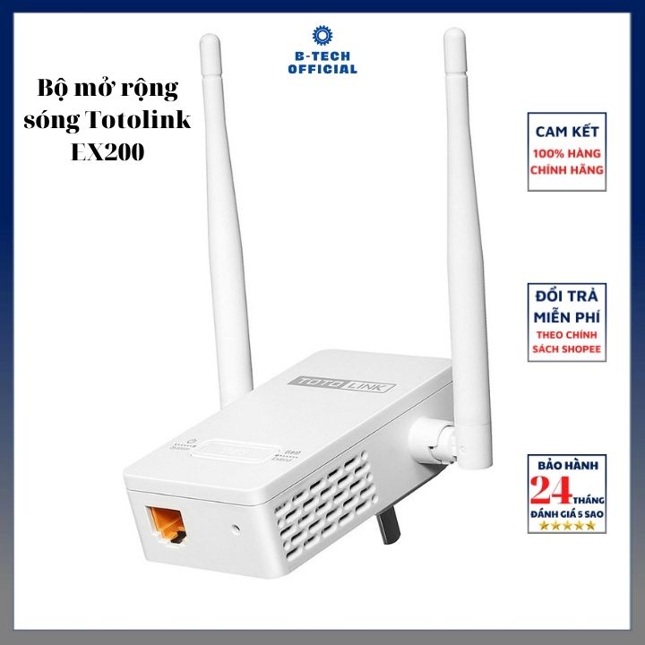 Bộ mở rộng sóng WiFi TOTOLINK EX200 - Hàng Chính Hãng