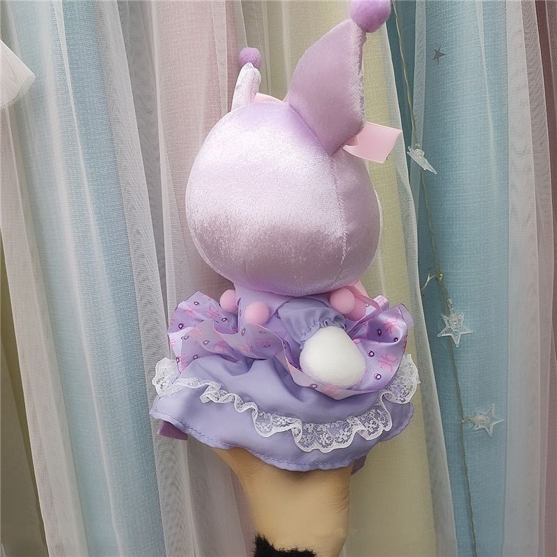 Kuromi Princess Dress Plush Toy Stuffed Doll Toy13/22cm Soft Cartoon Brooch Gift