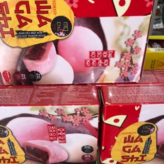 BÁNH MOCHI NHÂN ĐẬU ĐỎ MÈ ĐEN WASAGHI BIBICA 6 BÁNH X 30G 180G