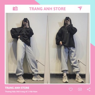 Bộ nỉ nữ áo đen quần ghi TRANG ANH chất nỉ ngoại quần chân cua TS219