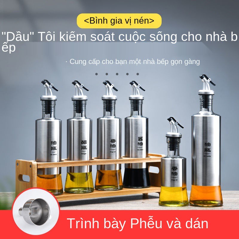 Nồi dầu thủy tinh Bokason vật dụng nhà bếp gia chống rò rỉ Chai nước tương nhỏ giấm mè vị