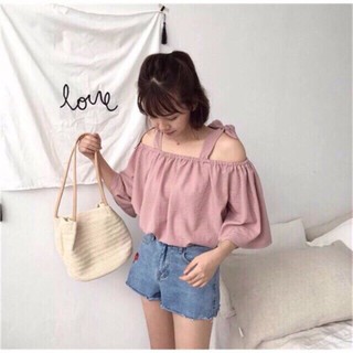 Áo trễ vai cột dây xinh