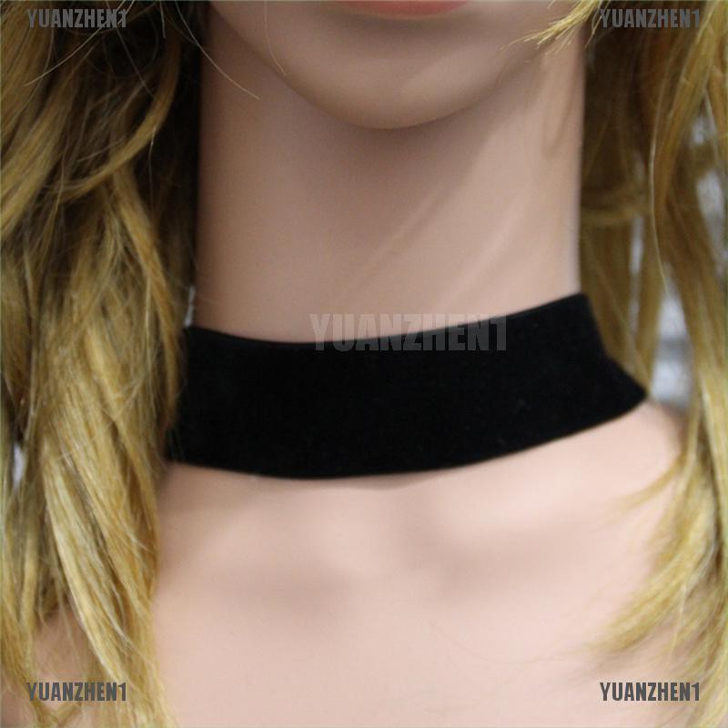 [YUANZHEN1] Vòng Cổ Choker Nhung Đen Handmade Phong Cách Gothic Cổ Điển
